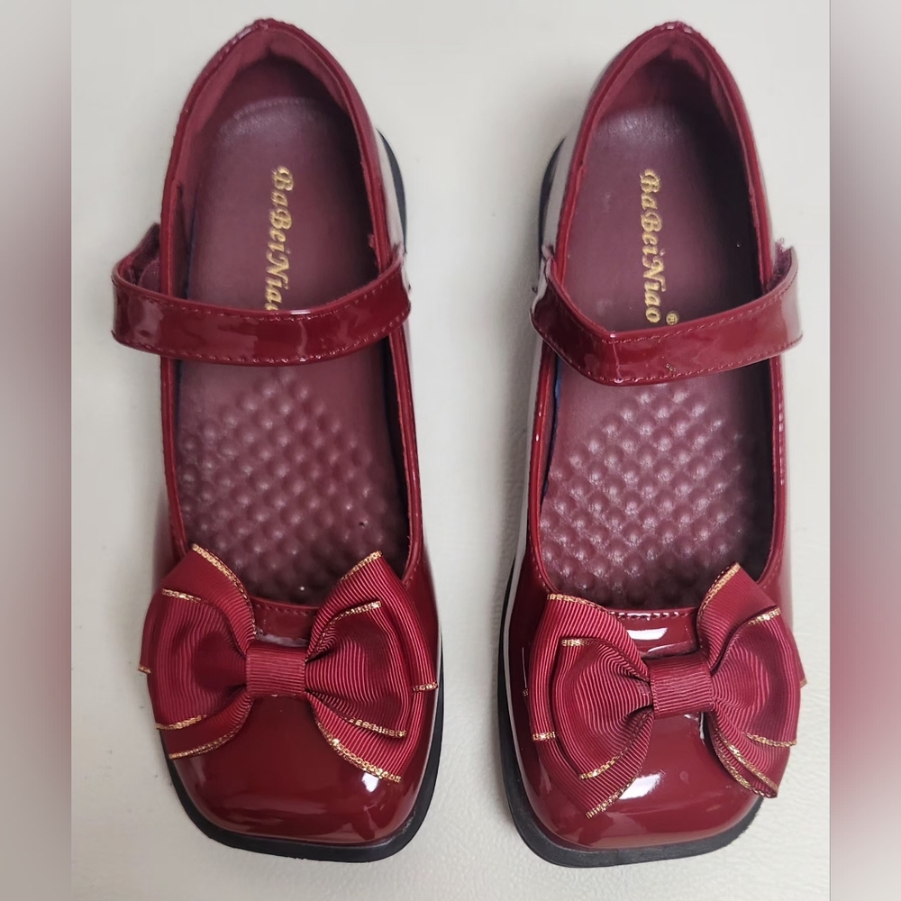 Kids Red Bow Shoes